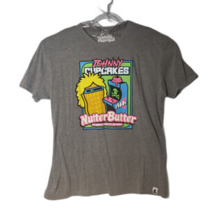 JOHNNY CUPCAKES Nutter Butter Gray T Shirt Mens Size XL